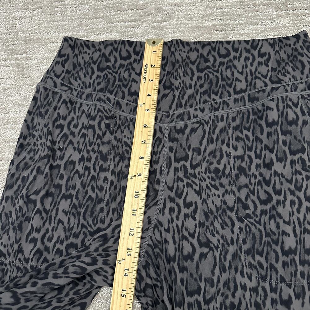 Halara Pants Womens XL Gray Leopard Wide Leg Sweatpants Pockets Lounge Yoga - Picture 8 of 11